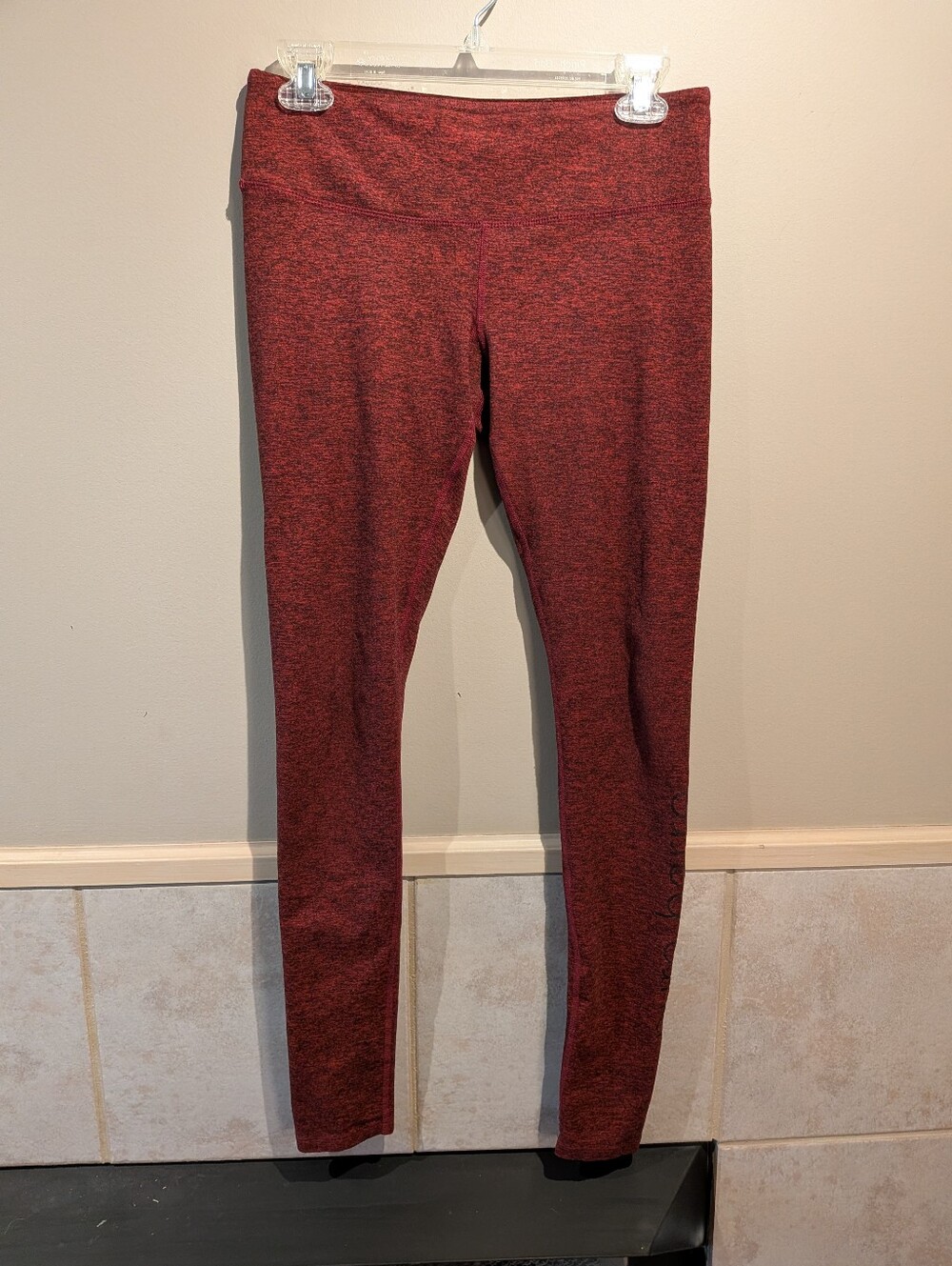 Splits59 x Pure Barre, Red Spacedye Long Leggings, Size M